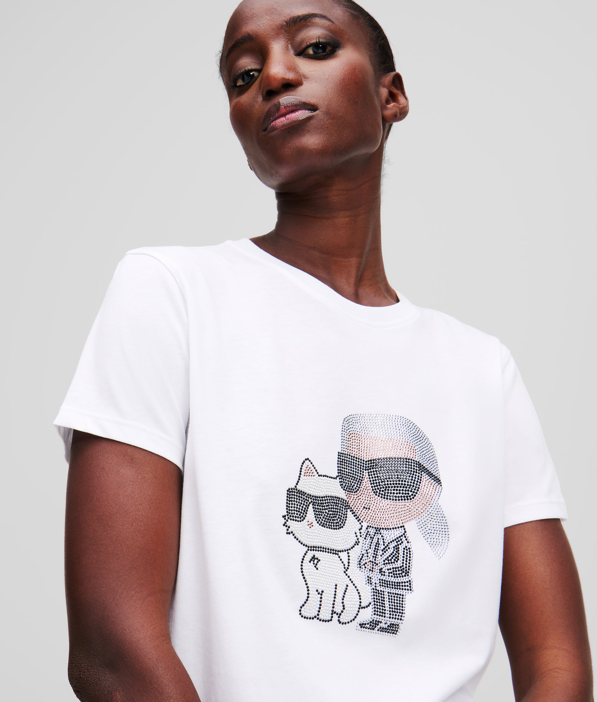 IKON KARL & CHOUPETTE RHINESTONE T-SHIRT - Image 2