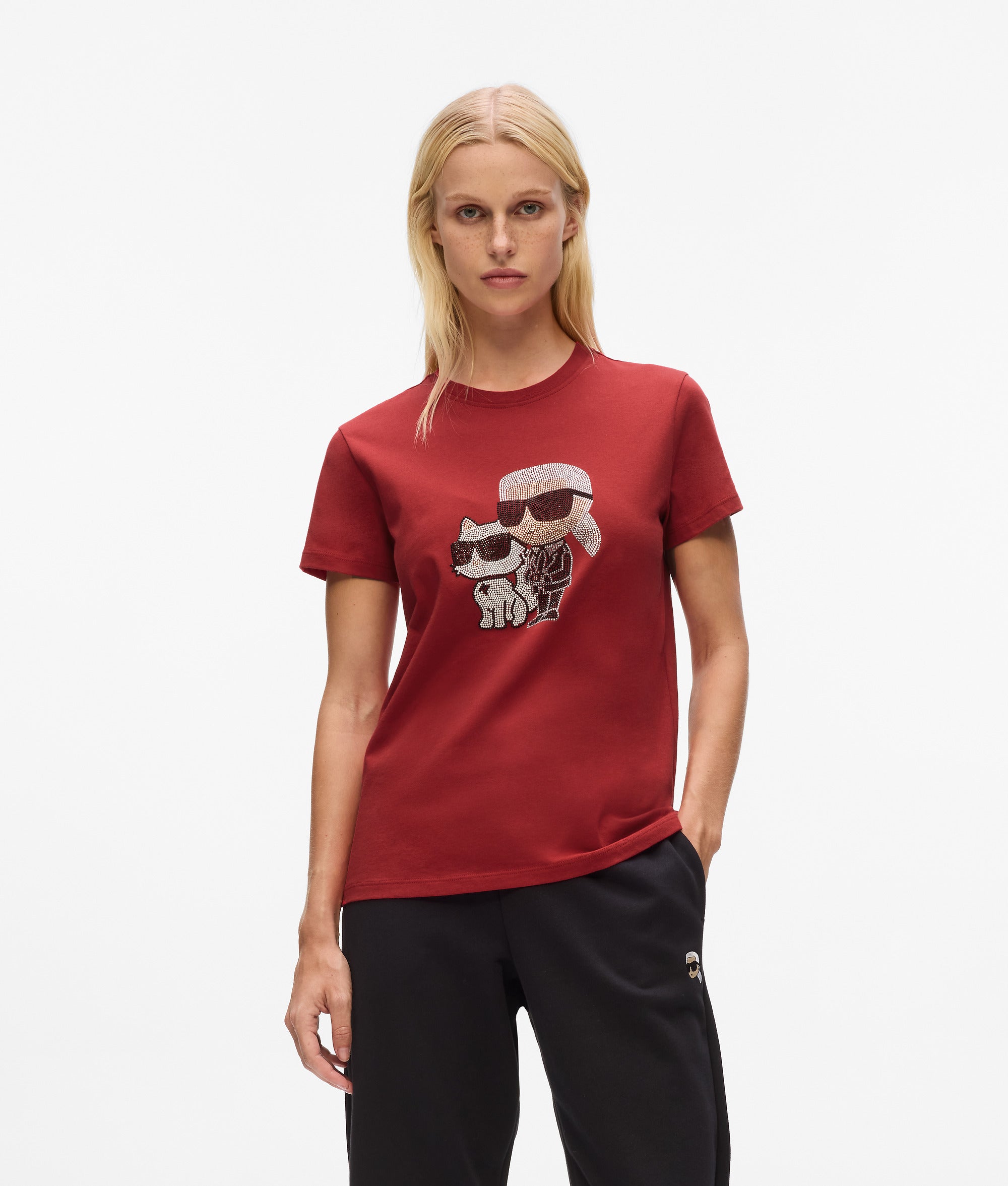 IKON KARL & CHOUPETTE RHINESTONE T-SHIRT