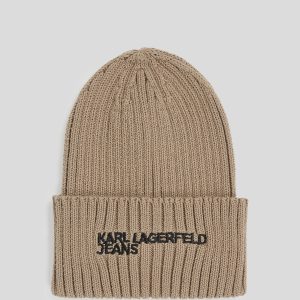 LOGO RIBBED BEANIE