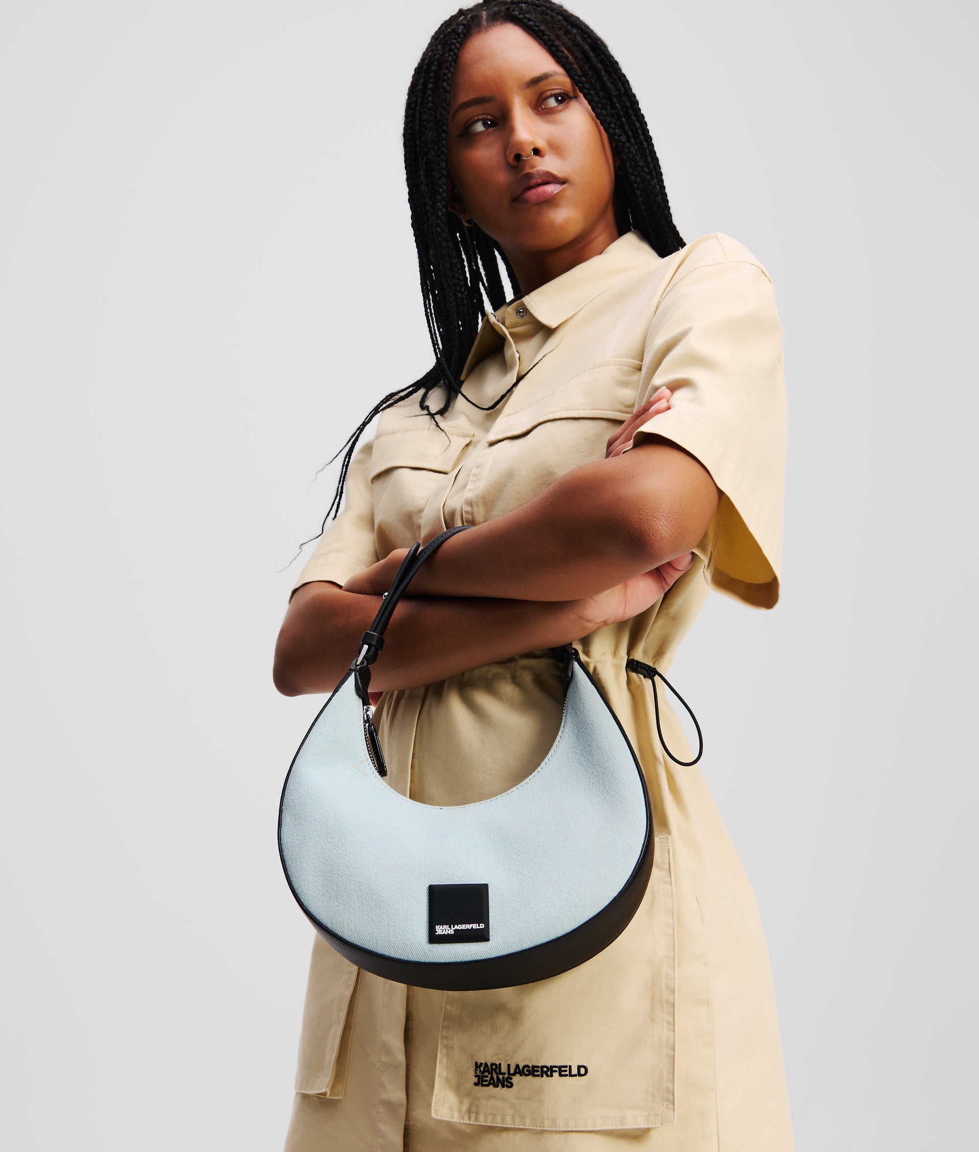 BOX LOGO HALF-MOON SHOULDER BAG - Image 2