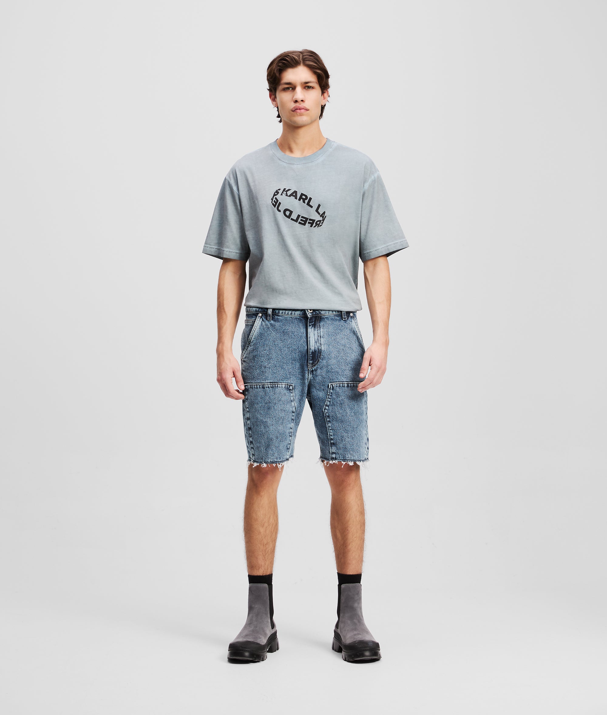CARPENTER DENIM SHORTS