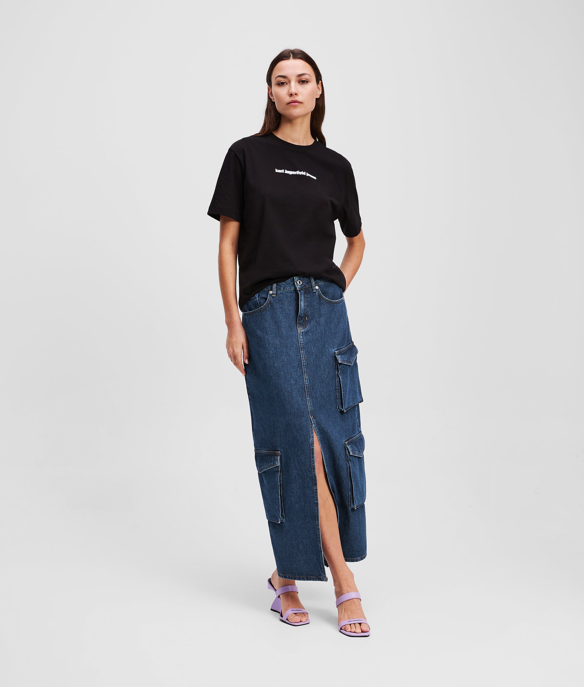 UTILITY DENIM MAXI SKIRT