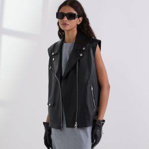 FAUX-LEATHER GILET