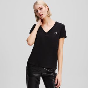 RHINESTONE IKON CHOUPETTE V-NECK T-SHIRT