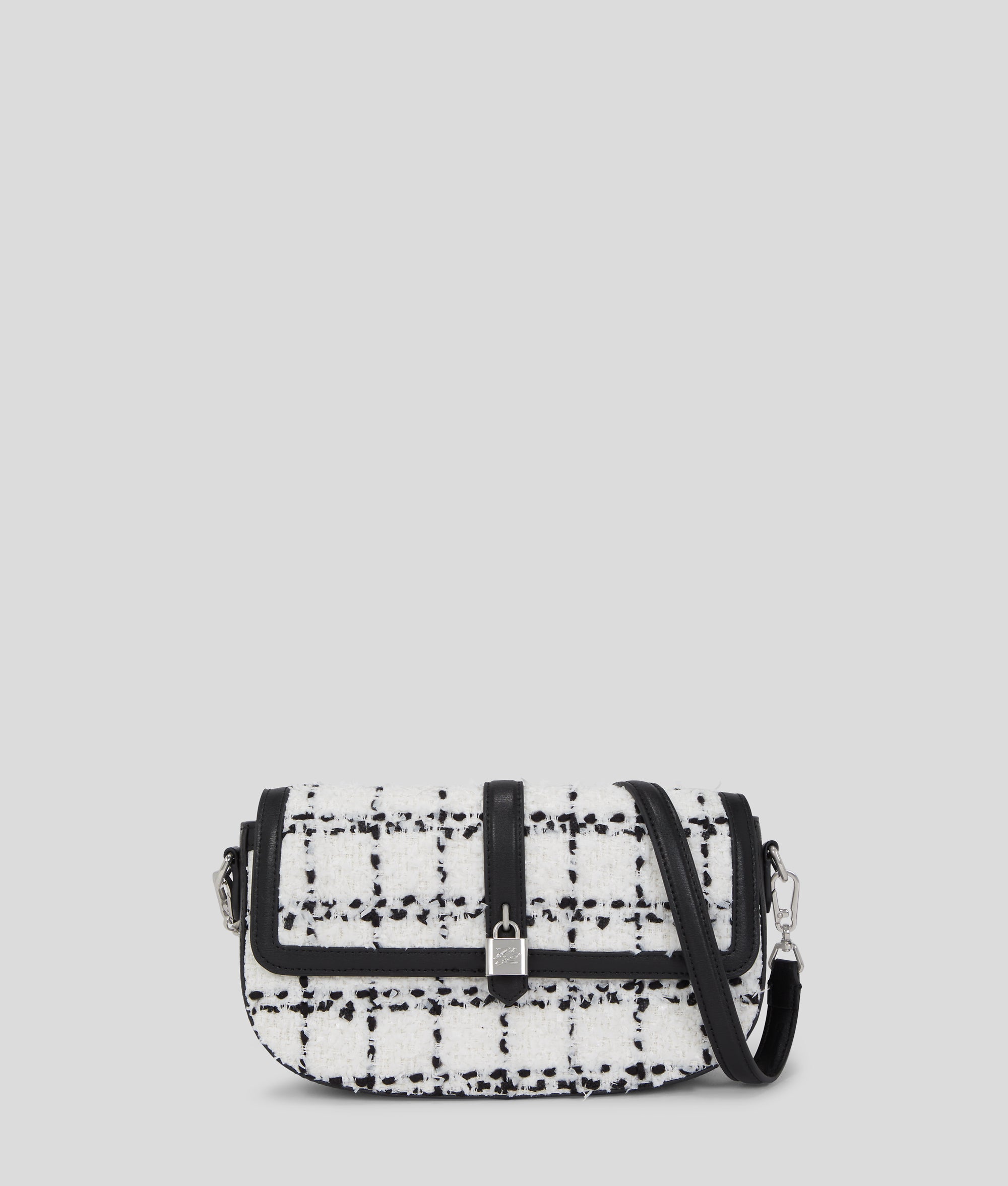 K/AUTOGRAPH PADLOCK BOUCLÉ SHOULDER BAG