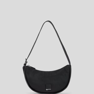 KLJ BOX LOGO SOFT HALF-MOON SHOULDER BAG