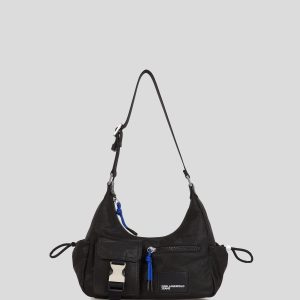UTILITY COATED DENIM SHOULDER BAG