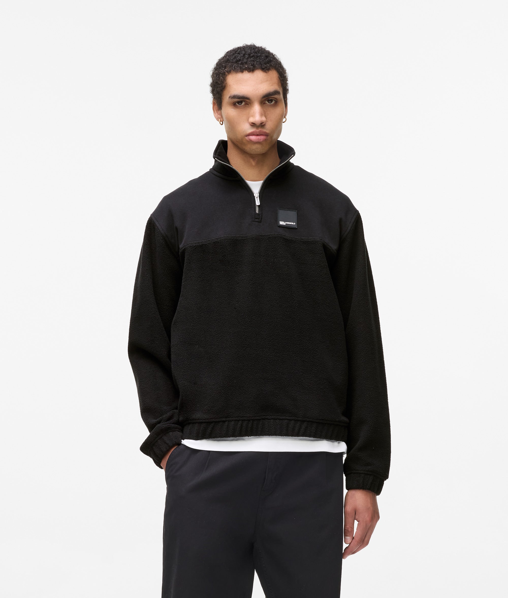 Fleece half-zip sweatshirt
