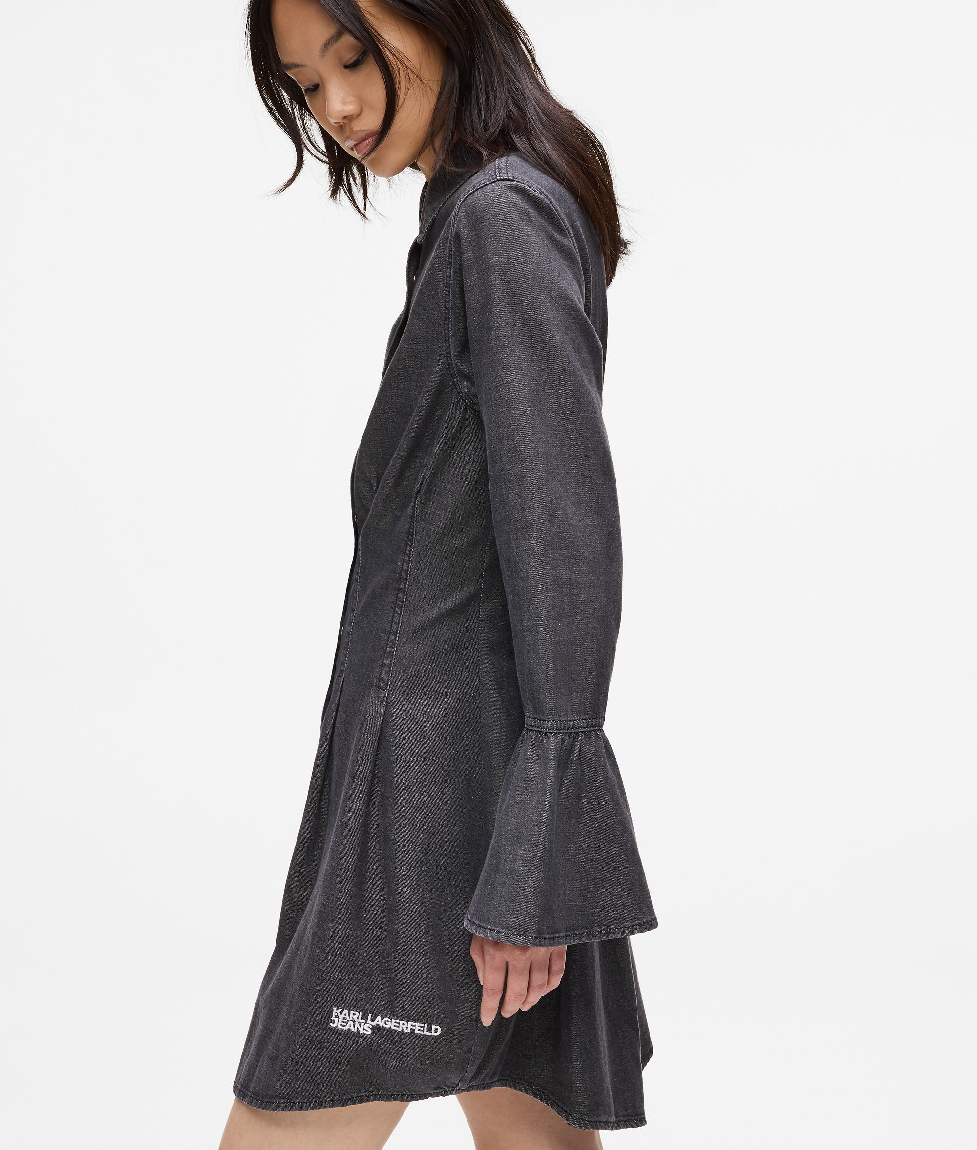 Flared denim dress - Image 2