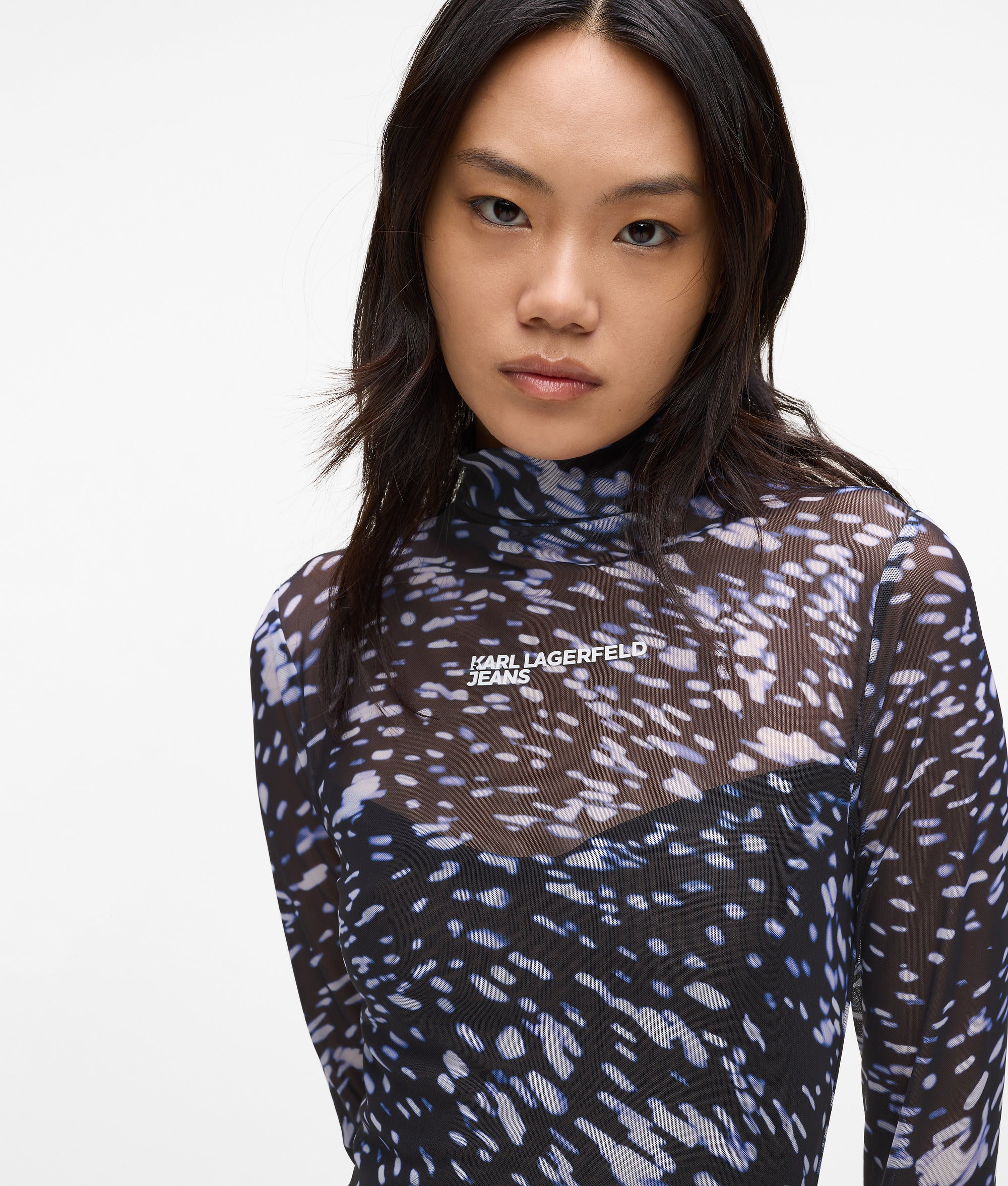 All-over-print mesh dress - Image 2