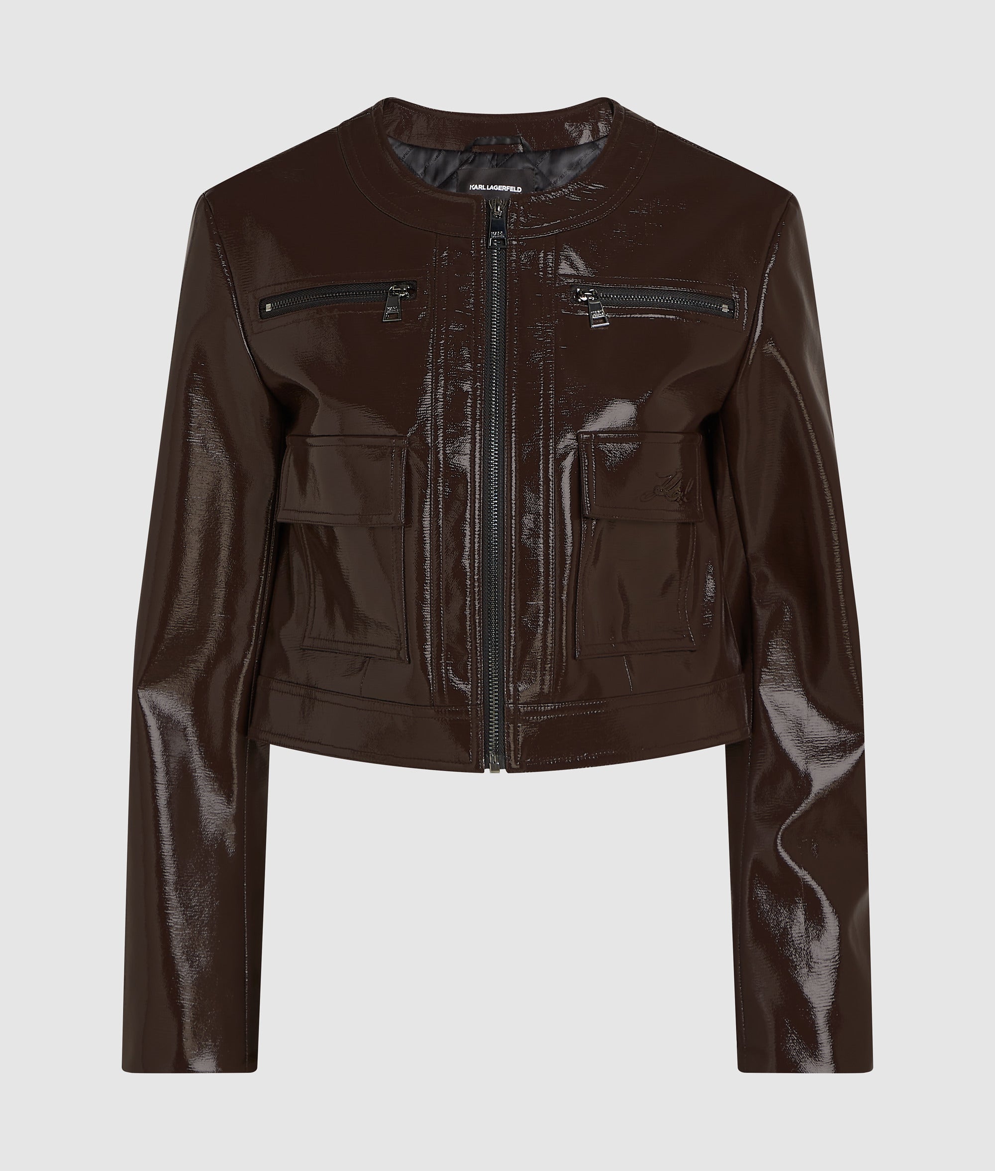 Patent faux-leather jacket - Image 5