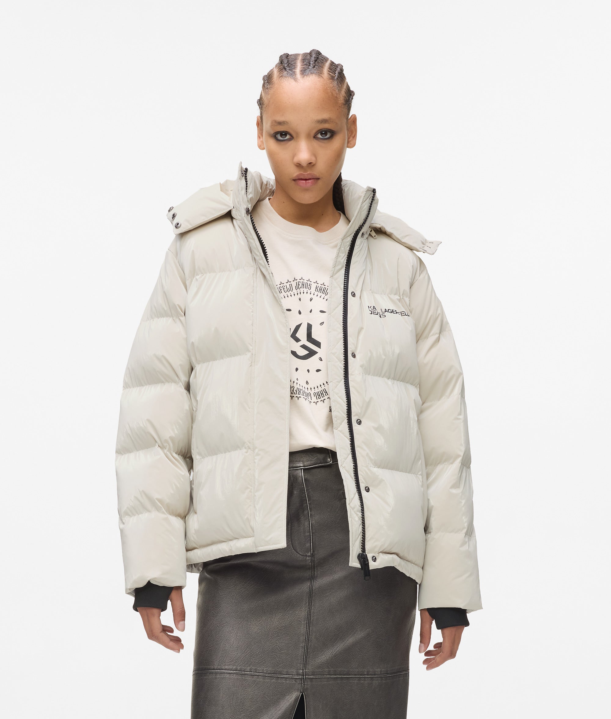 Pearlised puffer jacket