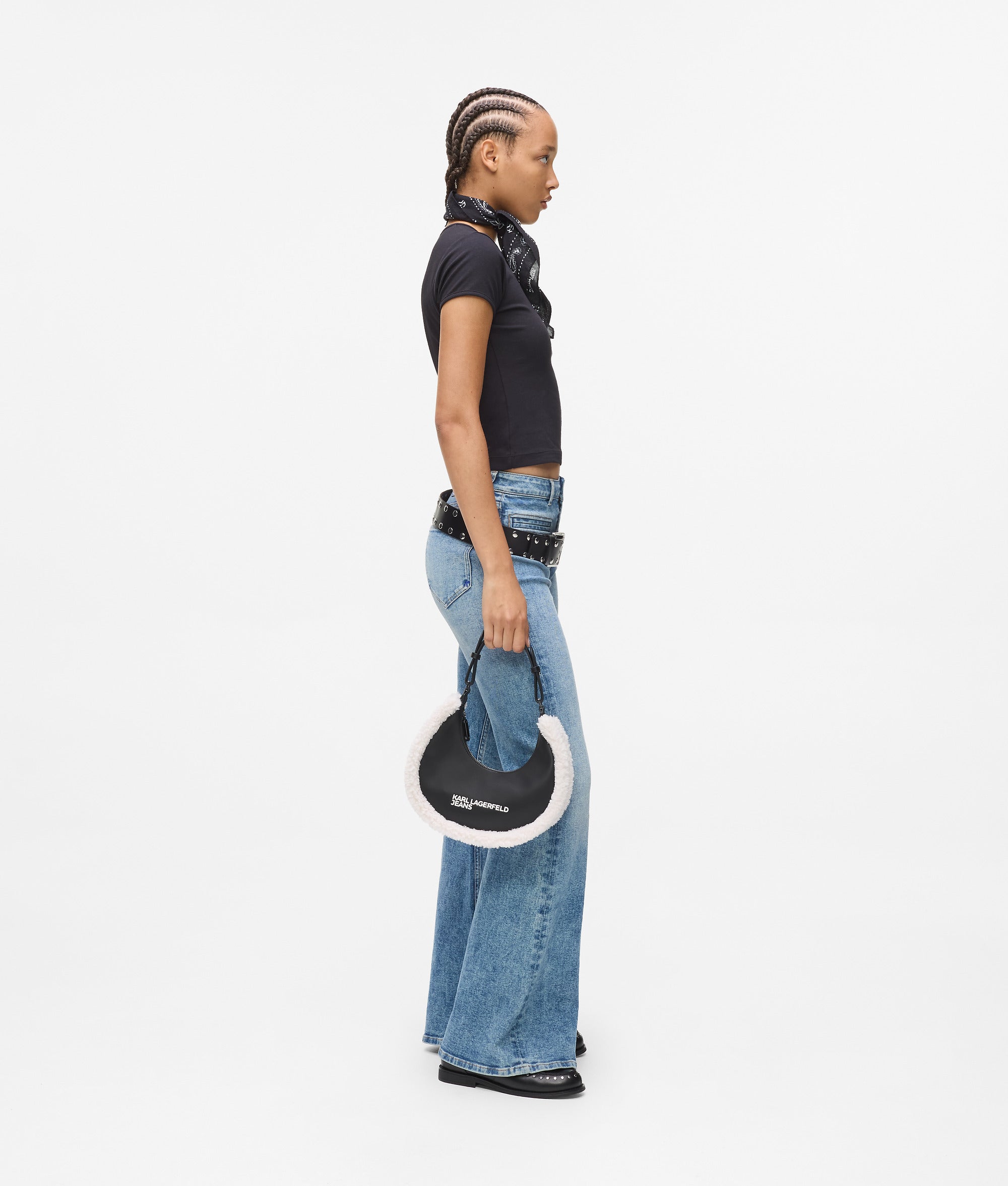 Shearling moon shoulder bag - Image 2