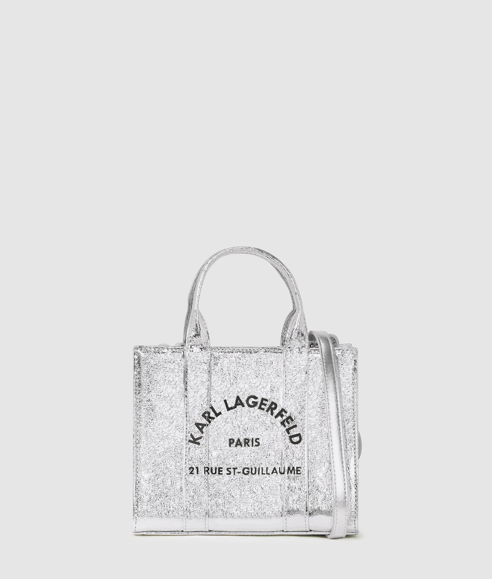 Rue St-Guillaume mini metallic tote bag
