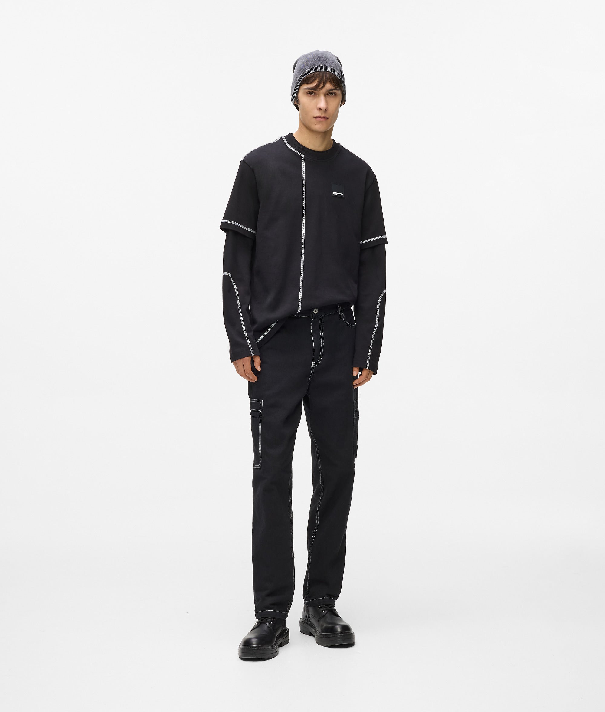 Contrast stitch cargo pants