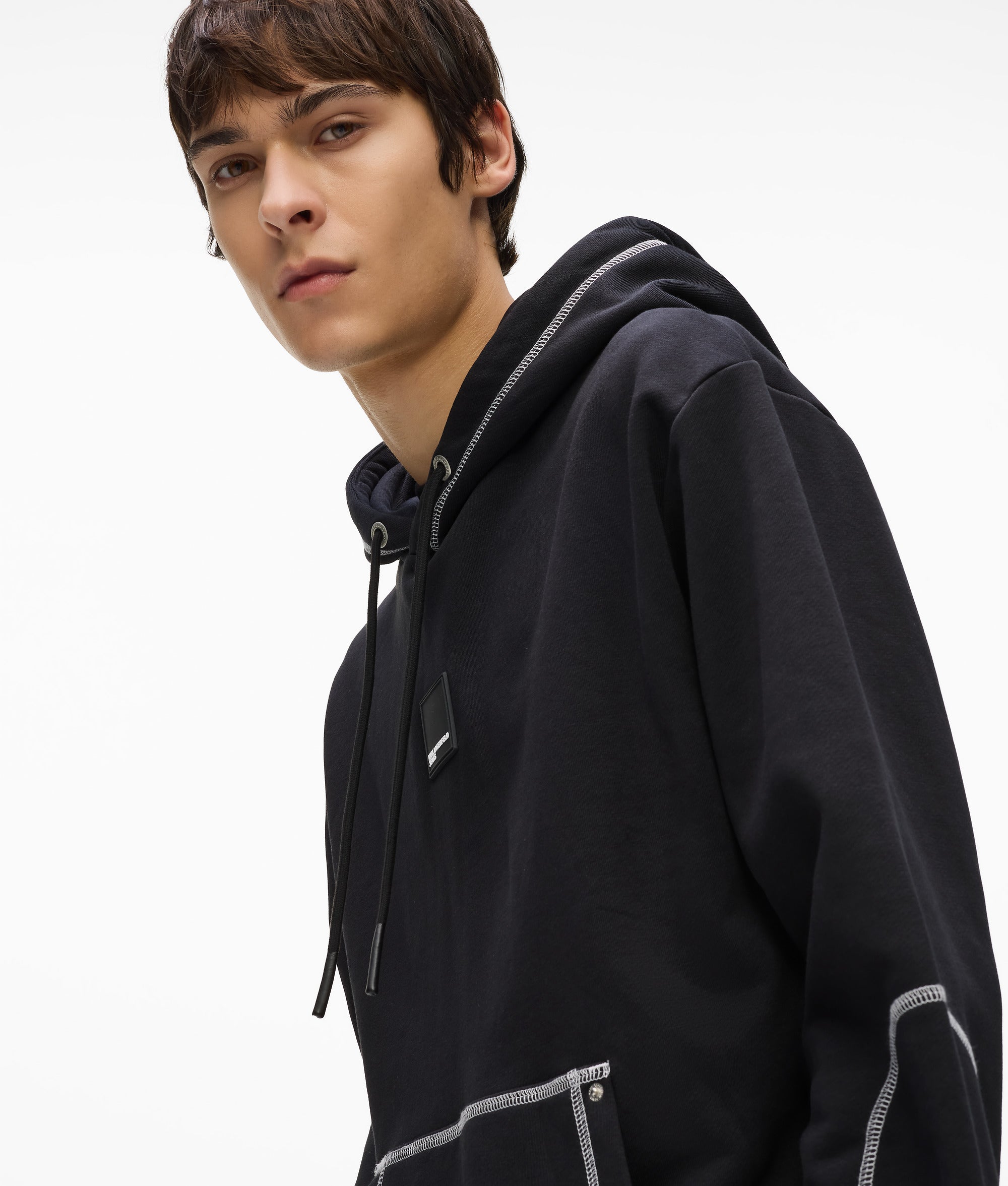 Contrast stitch hoodie - Image 3