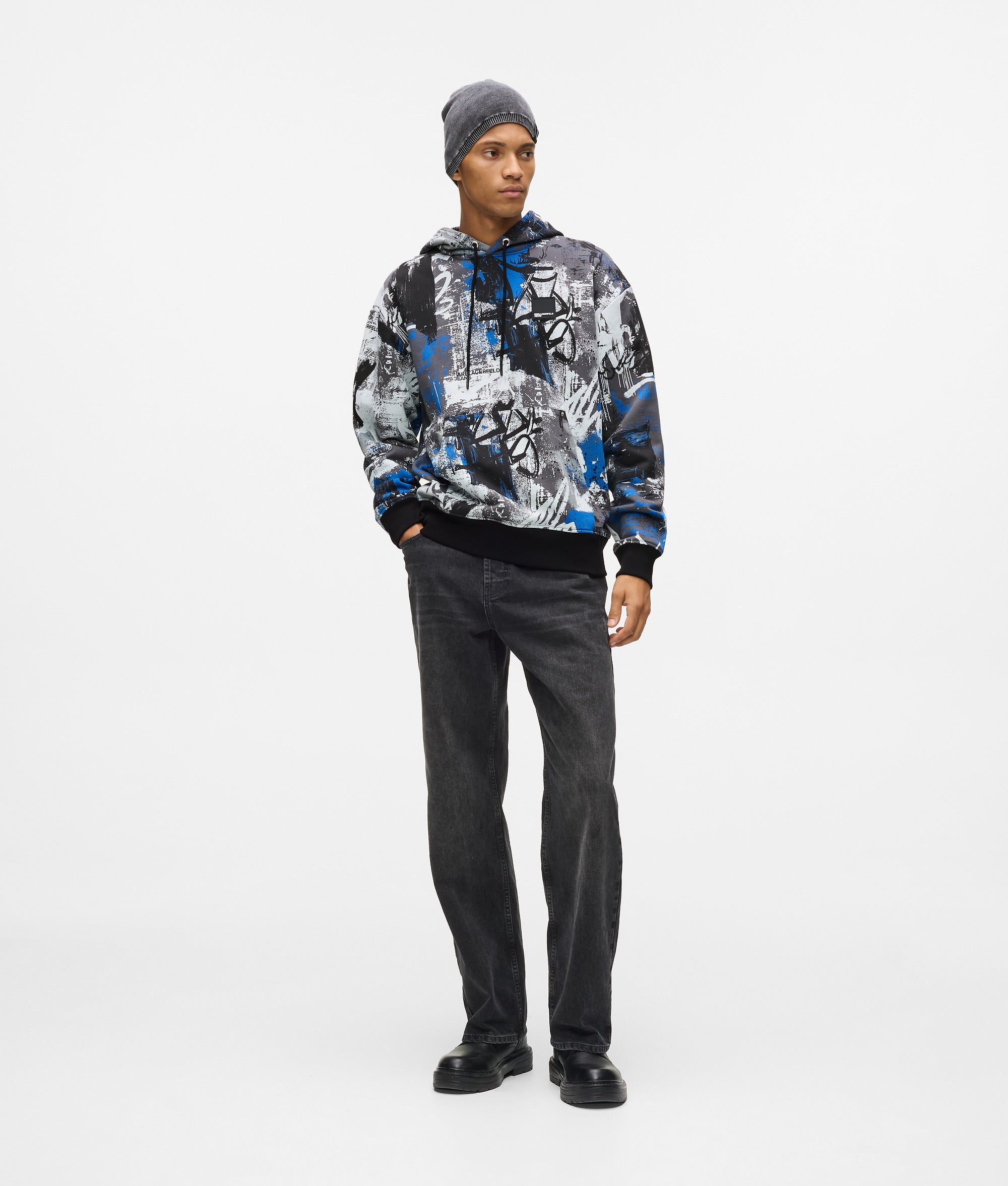 All-over paint-effect hoodie - Image 4