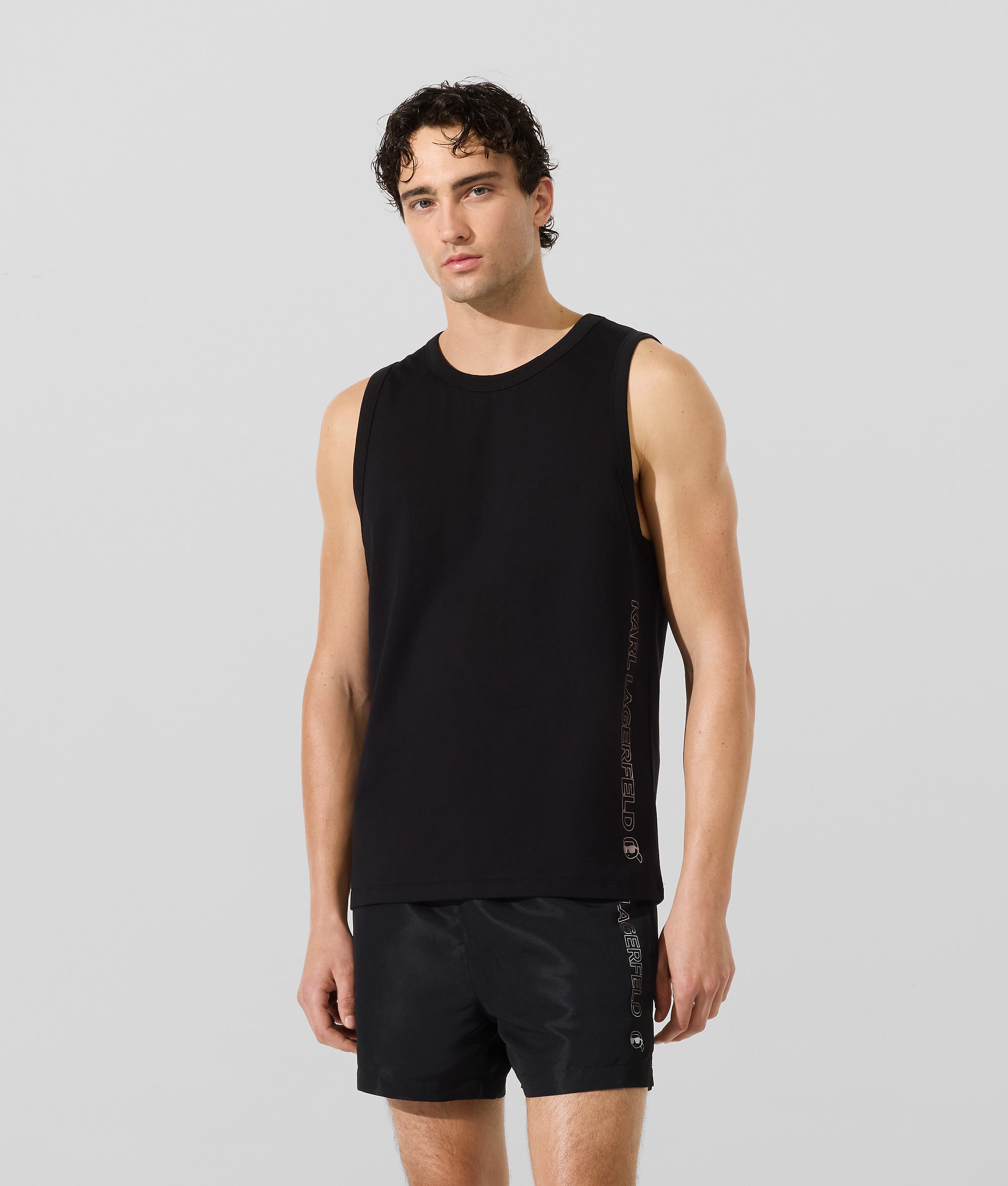 Ikon metallic beach tank top