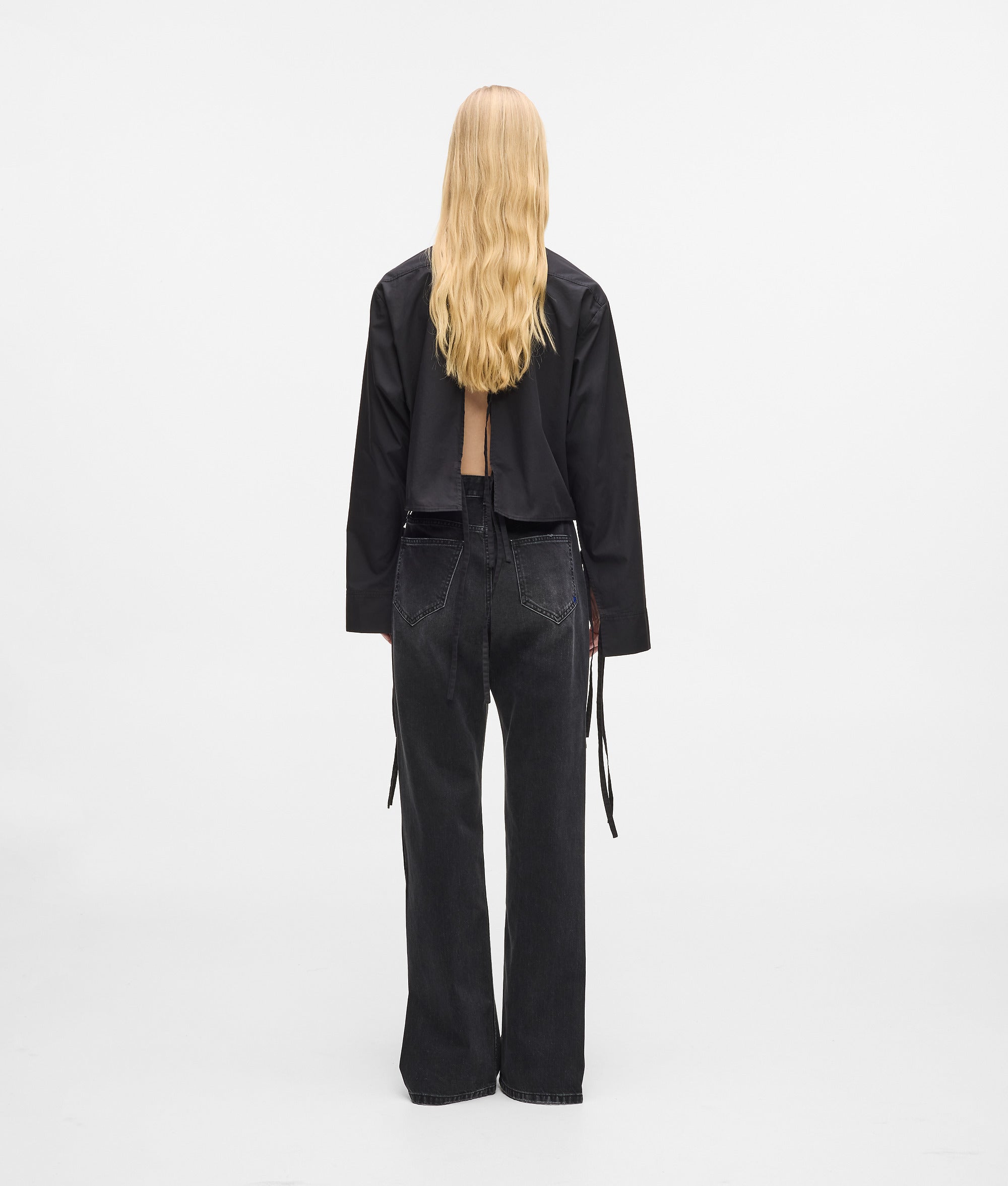 Split-leg high-rise straight jeans - Image 3