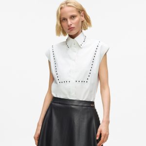 Studded poplin shirt