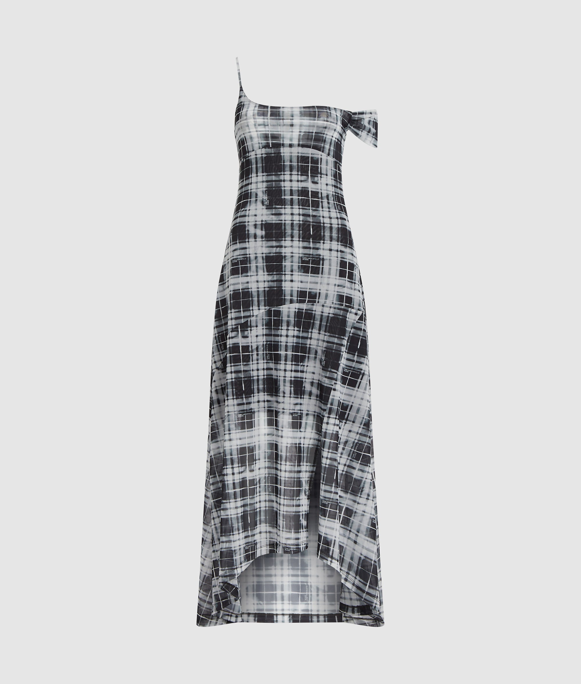Checked mesh maxi dress - Image 5