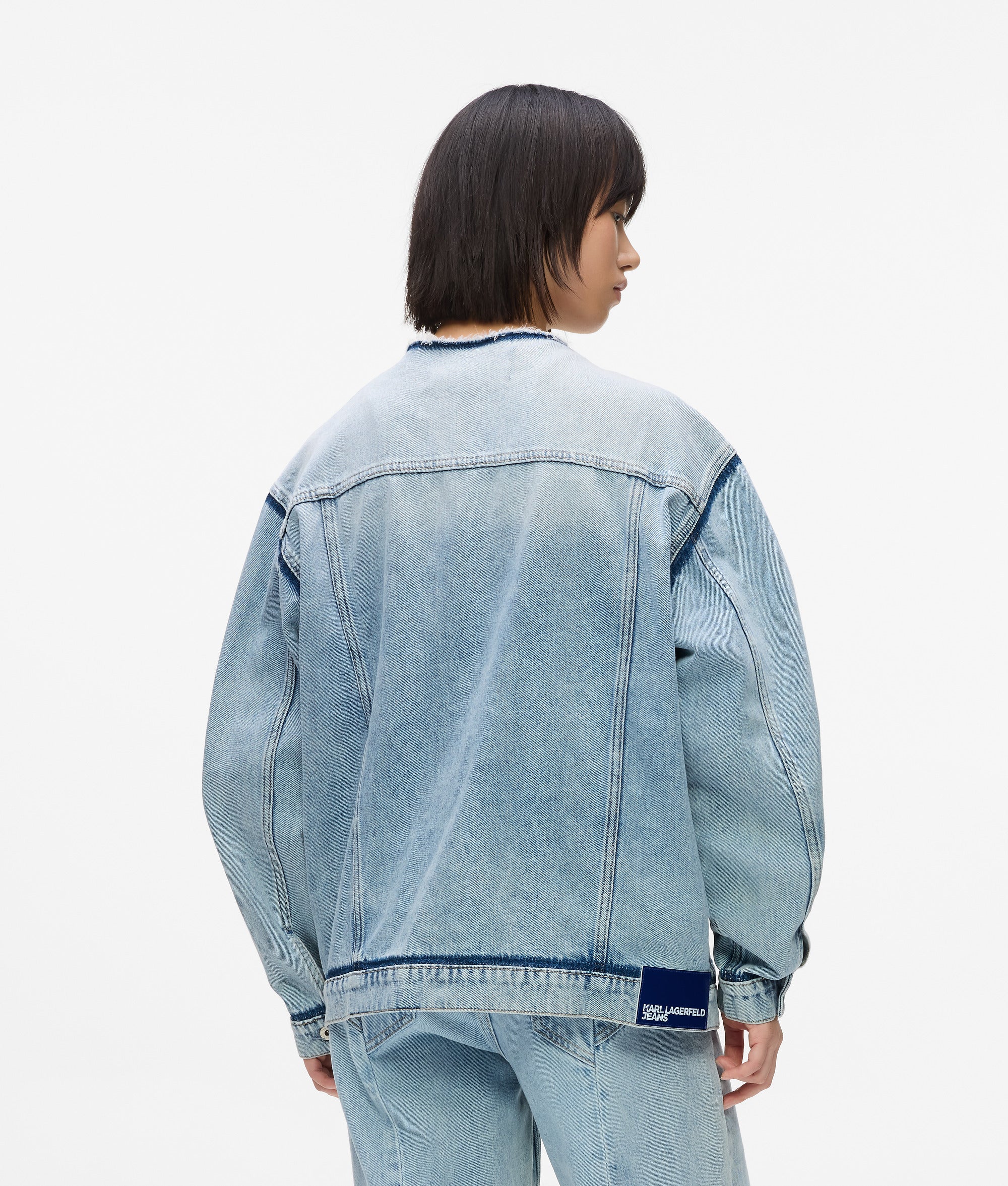 Collarless denim jacket - Image 3