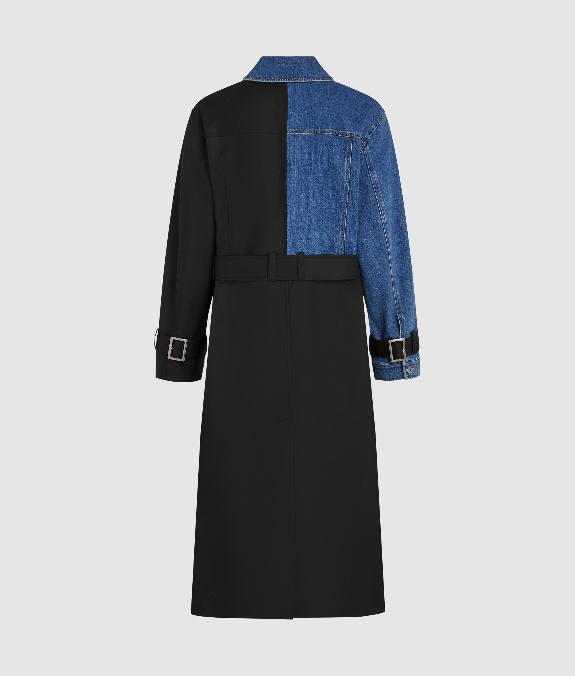 Denim panel trench coat - Image 6