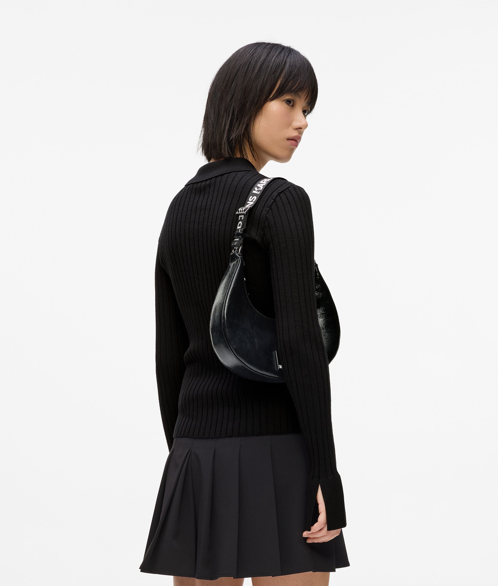 Long-sleeved knitted polo shirt - Image 2